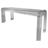 SUPER COOL 70s THICK LUCITE CONSOLE TABLE USA