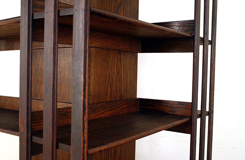American Mission Period Oak Tall Revolving Bookcase 1