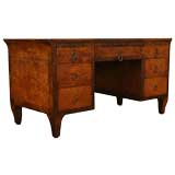 Antique Italian Walnut and Various Veneers Inlaid Desk