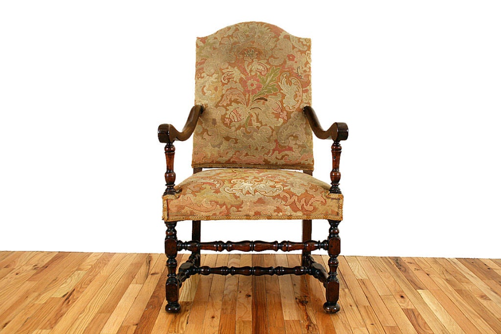 French Late Louis III Period Walnut Fauteuil