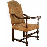 French Late Louis III Period Walnut Fauteuil