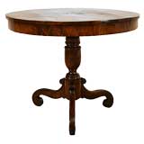 Neoclassical Period Round Centro Tavolo in Olivewood and Walnut