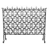 Vintage French Wrought Iron Footed Firescreen