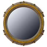 Painted 20th cen. Large Wooden Industrial Mirror-Frame