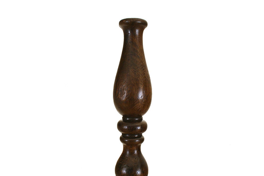 Spanish Baroque Style Stained Walnut and IronTorchere/Floor lamp