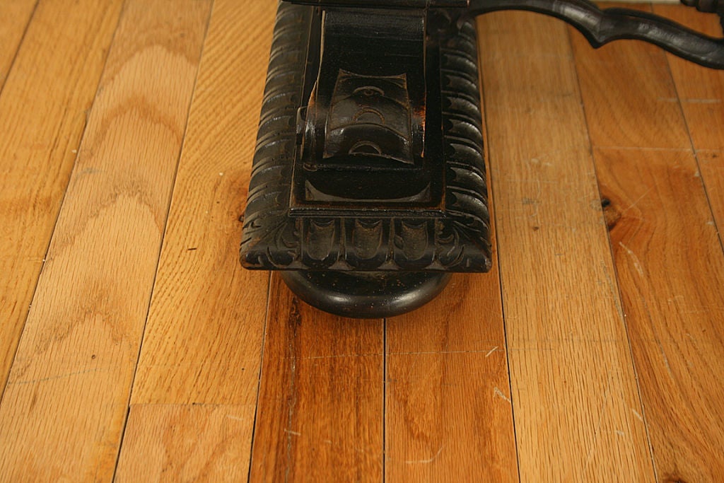 Renaissance Revival Dark Walnut Ornately Carved Low Side Table 3