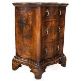 Venitian Style Walnut and "Radicca" Walnut 3-Drawer Commodino