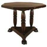 Italian Baroque Walnut Octagonal Center Table