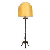 Wrought Iron Table Lamp with Custom Half Shade