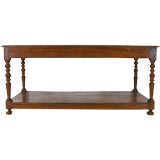 French Louis Philippe Pine and Painted Two Tier Work Table
