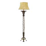Italian Patinated Wrought Iron and Metal Spiral Floor Lamp