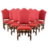 Set of 8 French Elmwood Dining Chairs in the LXIII Style