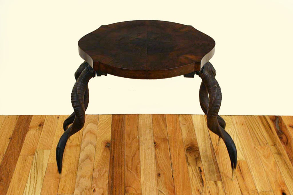 Italian Neoclassical Period Walnut Table Top on Horn Legs
