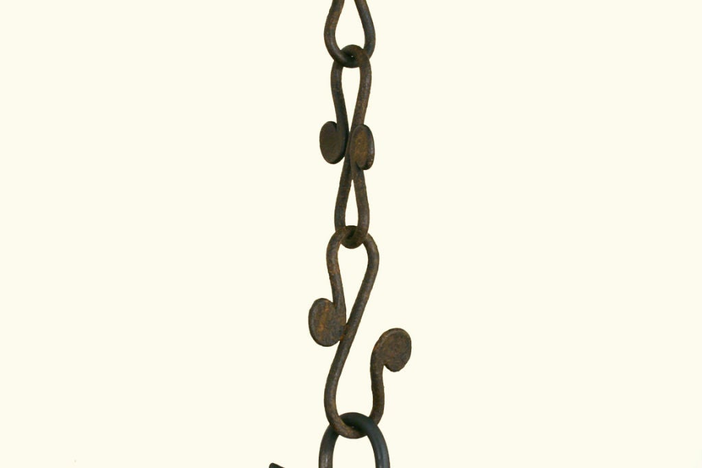 Milanese Large Wrought Iron Hanging Lantern