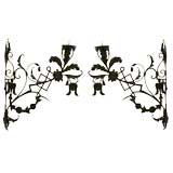 Pr. of Large Scale Early Baroque Wall Mounted Iron Wall Apliques