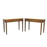 Pair of French Walnut Charles X One Drawer Consoles