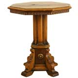 Italian Baroque Style Light Walnut Octagonal Side Table