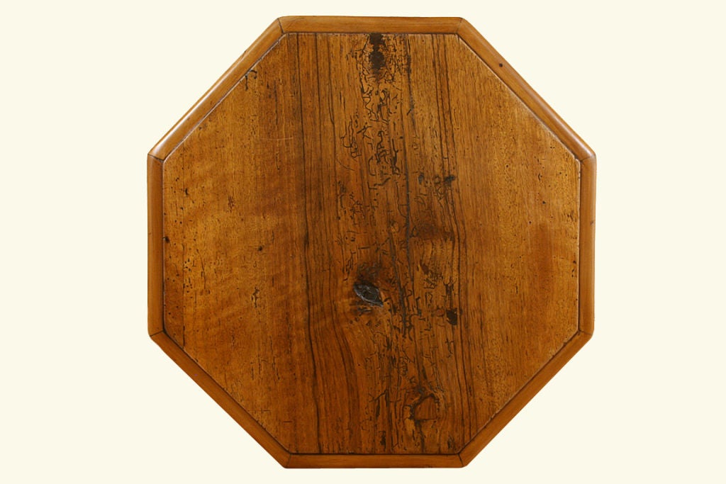 Italian Baroque Style Light Walnut Octagonal Side Table