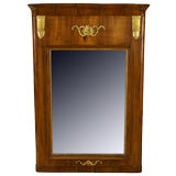 Italian Neoclassical Period Walnut and Carved Giltwood Mirror