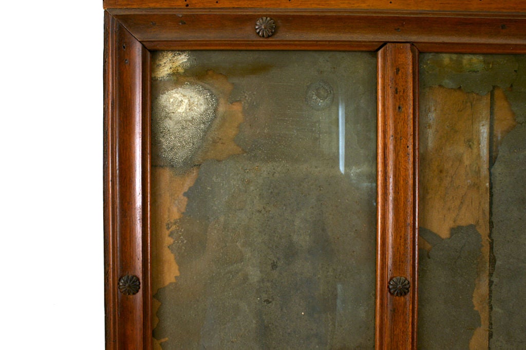 19th Century Italian Directoire Period Walnut Reticulated Mirror