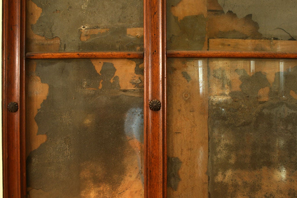 Italian Directoire Period Walnut Reticulated Mirror 1