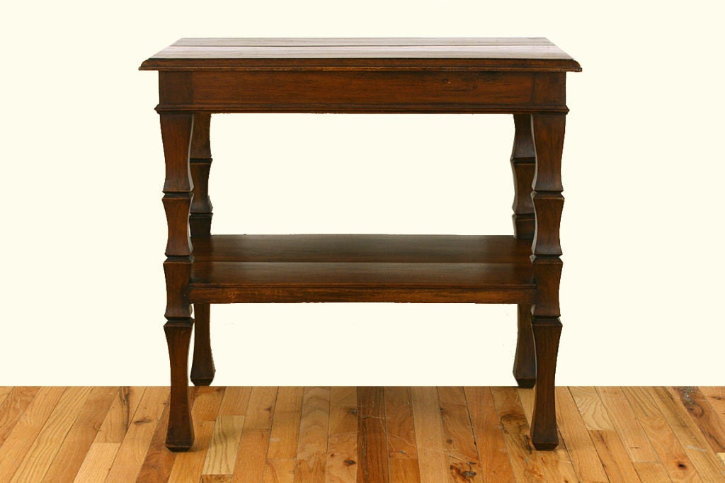 French Walnut 2-Tier Side Table
