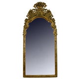 George I Period Carved Giltwood Mirror w/ Antique Mirrorplates