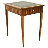 French LXVI Period Walnut and Mixed Woods Inlaid 2-Drawer Table