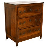 Italian, Veneto, Directoire Period Walnut 3-Drawer Commodino