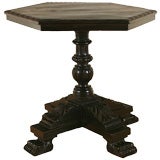 Antique Italian, Tuscan, Baroque Style Walnut Hexagonal-Top Side Table