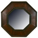 Italian Baroque Style Rosewood & Ebonized Octagonal Mirror