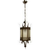 Italian Wrought Iron and Metal Hexagonal Lantern