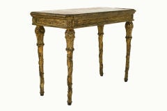 Italian Louis XVI Period Carved Giltwood and Marble Top Console