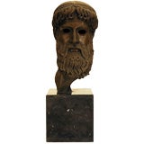 Hellenic Style Bronze Sculpture, Head of Poseidon