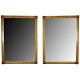 A Large Pair of Italian Neoclassical Giltwood Frames Mounted as