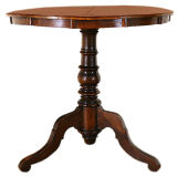 Early Napoleon III Period Provincial Walnut and Inlaid Tilt-Top