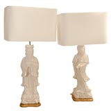 Pair of Chinese Porcelain Figure Lamps