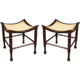 Vintage PAIR Thebes Style Stools. Mid 20th century
