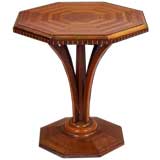 Octagonal Art Deco Inlaid Pedestal Table. C 1930’s