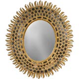 Mid-Century Carved Sunburst Mirror. Circa 1950’s