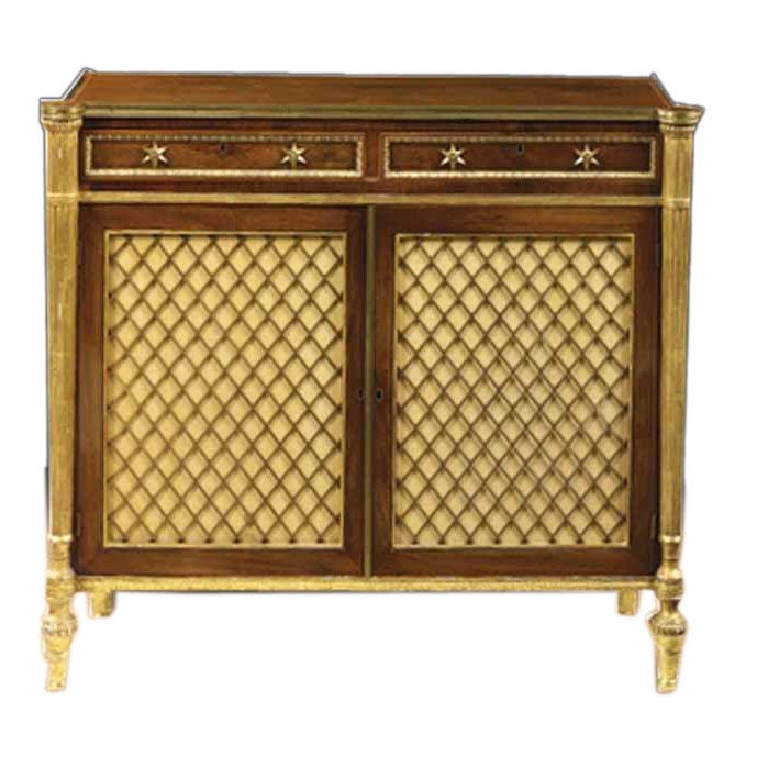 Regency Rosewood Parcel Gilt Side Cabinet. Circa 1810