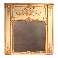 Louis XV Painted and Giltwood Overmantel Mirror. C 1730