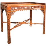 Antique George III Mahogany Fret Carved Table. 18th C