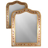 PAIR Jansen Gilt and Eglomise Mirrors. Circa 20th Century.