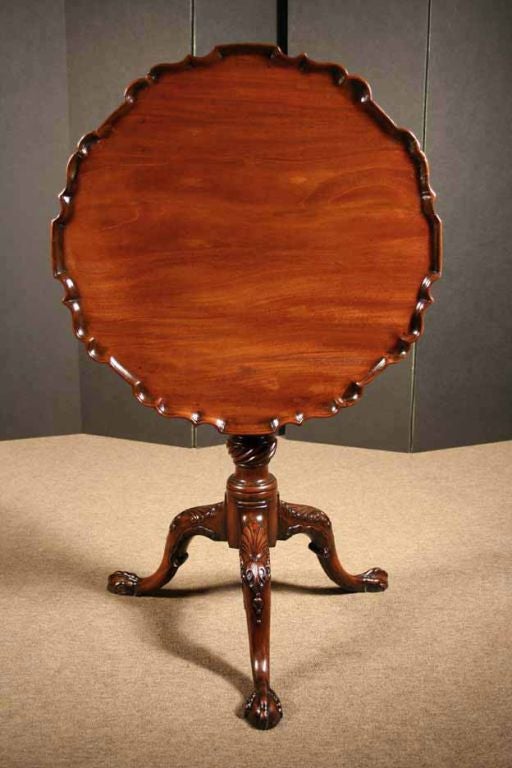 Rococo Georgian Mahogany Piecrust Table, Mid-18th Century For Sale