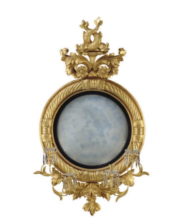 Regency Giltwood Convex Mirror