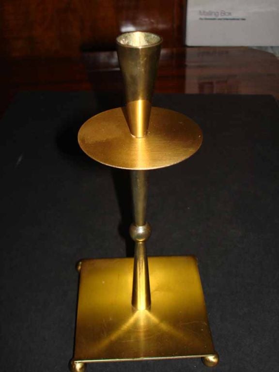 PAIR Mid Century Brass Candlesticks. 2