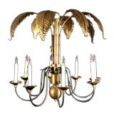 Large Exotic Palm Leaf  Chandelier.  Circa 1950