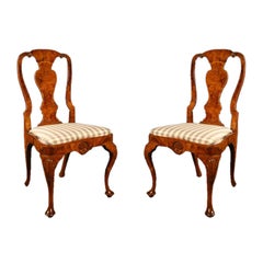 PAIR George II Walnut Side Chairs. C1730