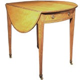 Antique George III Satinwood Oval Pembroke Table. C 1790